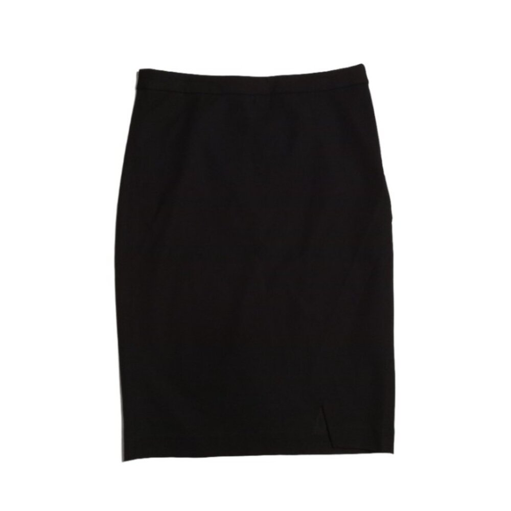Banana Republic Women's Tall 14 Black Wrap Front Asymmetrical Slit Pencil Skirt